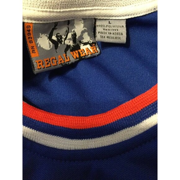 Vintage Regal Wear Blank Blue Basketball Jersey Red & White Trim Size L - Picture 4 of 8